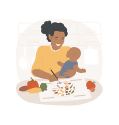 Baby Food Chart Isolated Cartoon