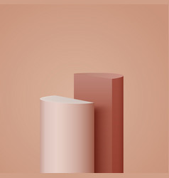 Two Cylindrical Podiums In Warm Colors Mockup