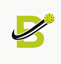 Letter B Pickleball Logo Concept With Moving