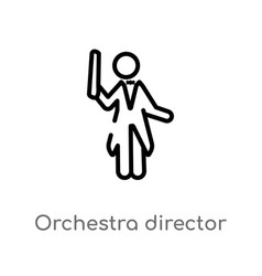 Outline Orchestra Director Icon Isolated Black