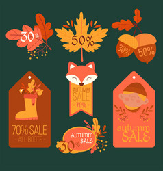 Pack Autumn Sales Labels Design