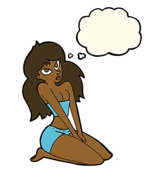 Cartoon Woman In Skimpy Clothing With Thought