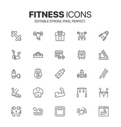 Fitness Icon Set Sport And Gym Symbol