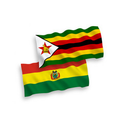 Flags Of Bolivia And Zimbabwe On A White