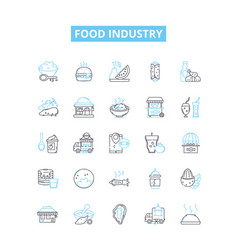 Food Industry Line Icons Set Food