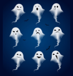 Ghost Emotions Realistic Icons Set