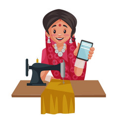 Indian Rajasthani Woman Cartoon