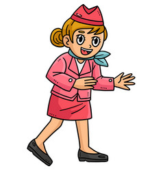 Stewardess Cartoon Colored Clipart