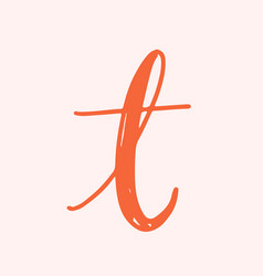 T Letter Doodle Typography Font