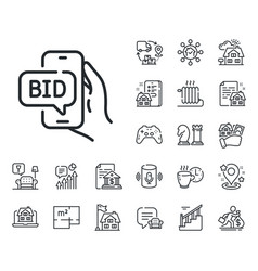 Bid Offer Line Icon Auction Sign Floor Plan