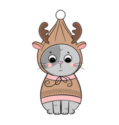 Cute Cartoon Cat In Carnival Costume