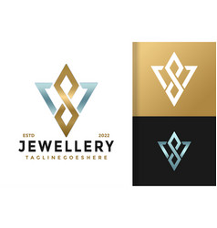 Initials Letter V Jewellery Logo Design Brand