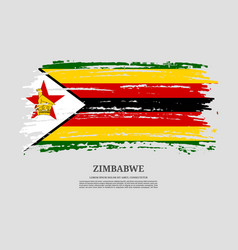 Zimbabwe Flag With Brush Stroke Effect