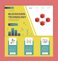 Blockchain Technology Flat Landing Page Website