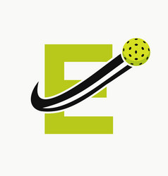 Letter E Pickleball Logo Concept With Moving