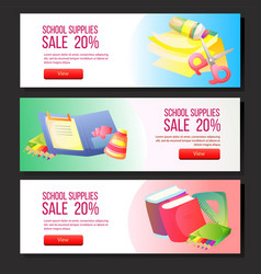 Colorful School Sale Banner Web Set School