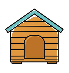 Isolated Colored Dog Wooden House Icon