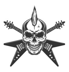 Vintage Punk Rock Star Skull