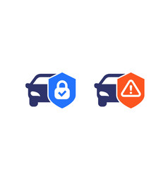 Car Alarm Protection Warning Icons