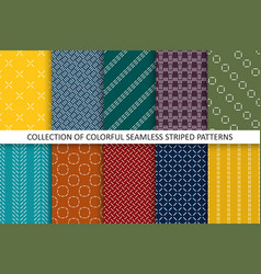 Collection Of Colorful Striped Seamless Patterns