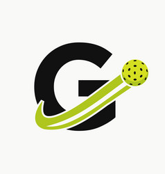 Letter G Pickleball Logo Concept With Moving