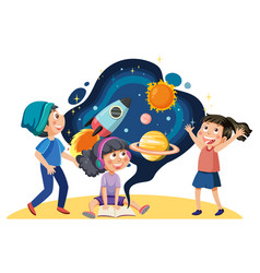 Student Kids Learning Astronomy