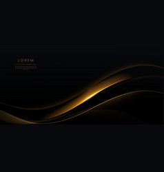 Gold Wave Lines On Dark Background With Lighting