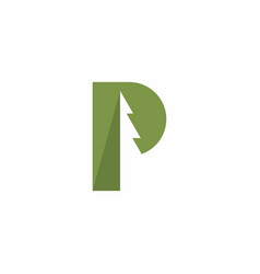 Letter P Pine Logo Design Tree Nature