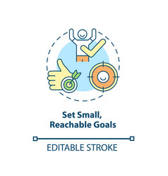 Set Small Reachable Goals Concept Icon