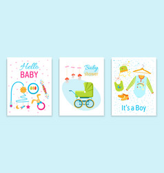 Baby Shower Element Card Set Concept Hello