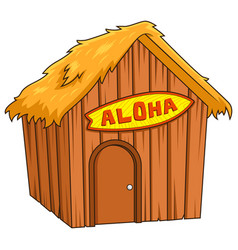 Hawaiian Hut Aloha Sign Cartoon Clip Art