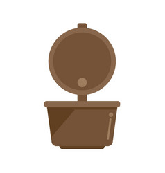 Open Coffee Capsule Icon Flat Cafe