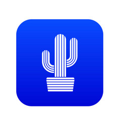 Tall Cactus Icon Blue