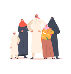 Traditional Arab Family Parents And Children