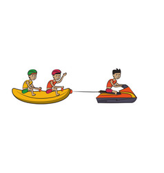 Two Men In Banana Float