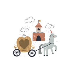 Castle Carriage And Horse