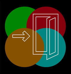 Emergency Exit Sign Exit Door Icon