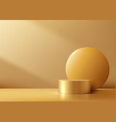 3d Gold Colored Podium With A Circle Backdrop