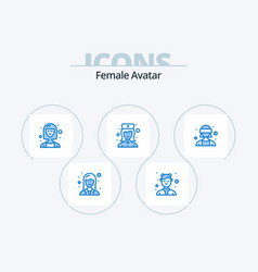 Female Avatar Blue Icon Pack 5 Icon Design Nurse