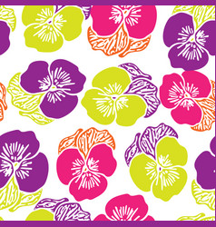 Seamless Abstract Colorful Pansy Petals