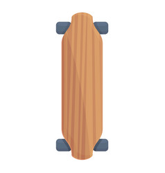 Wood Longboard Icon Cartoon Retro Board