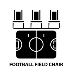 Football Field Chair Icon Black Sign