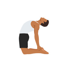 Man Doing Camel Pose Or Ustrasana Exercise