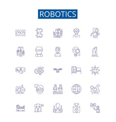 Robotics Line Icons Signs Set Design Collection