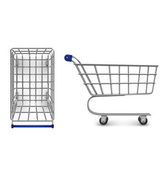 Shopping Trolley Top And Side View Empty Cart