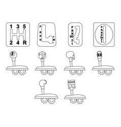 Car Gear Shifter Icon Set