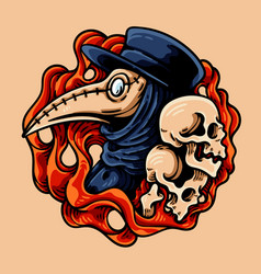 Plague Doctor And Skulls