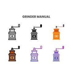 Grinder Manual Icons Set With Different Styles