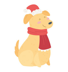 Isolated Dog Cartoon Kawaii Christmas Character