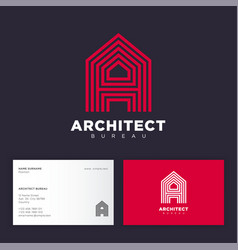 Architect Bureau Logo Red Letter A Some Strips